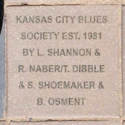 photo of the brick purchased by the Kansas City Blues Society, in honor of the five visionaries who founded the KCBS