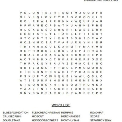 February 2023 word search