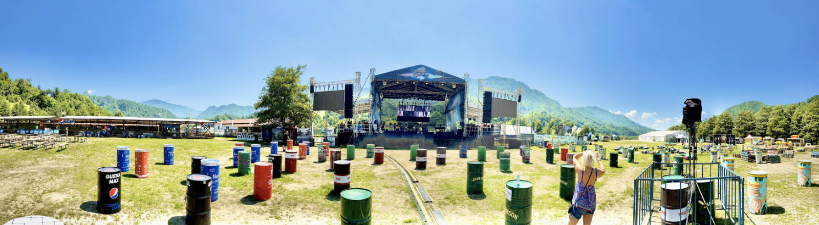 Open Air Blues Festival in Brazoi, Romania panorama of festival grounds