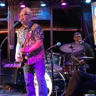 Houserockers (Bill Dye, Patrick Recob, Jaisson Taylor and John Paul Drum) in Knuckleheads Gospel Lounge, 2023, photo courtesy Elise Del Vecchio