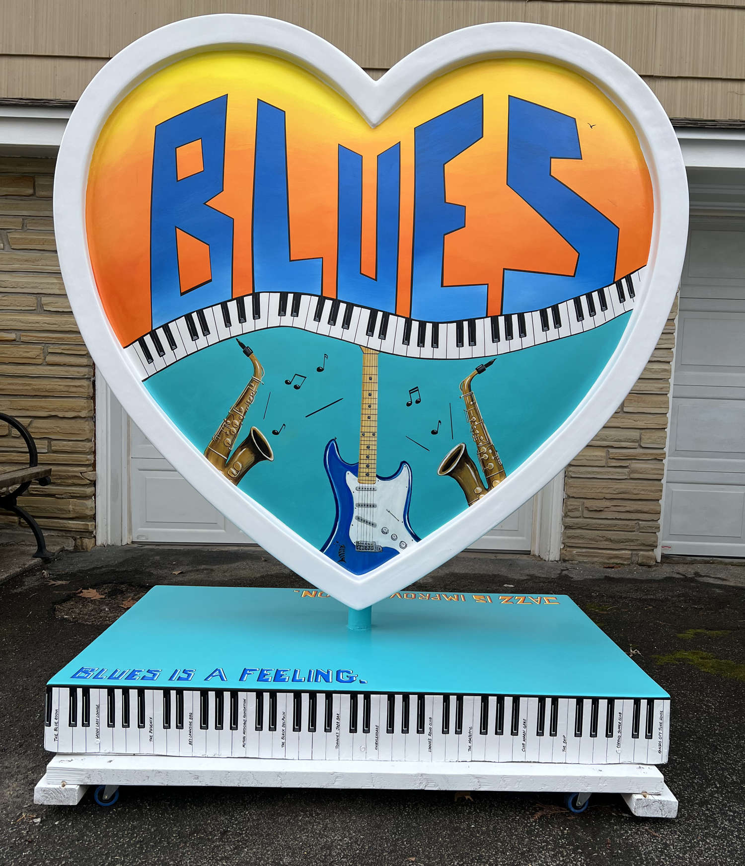 Blues heart in the Parade of Hearts, created by Ruthie Messer Wollkey