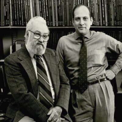 Gaylord Marr and Chuck Haddix at the Marr Sound Archives Library. Photo courtesy Marr Sound Archives
