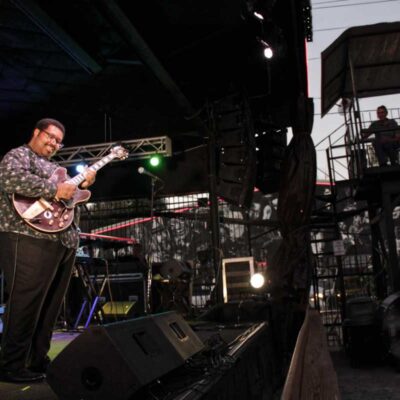 DK Harrell at Blues in the Bottoms 3, October 4, 2025, at Knuckleheads Kansas City. DK Harrell entertains the crowd.